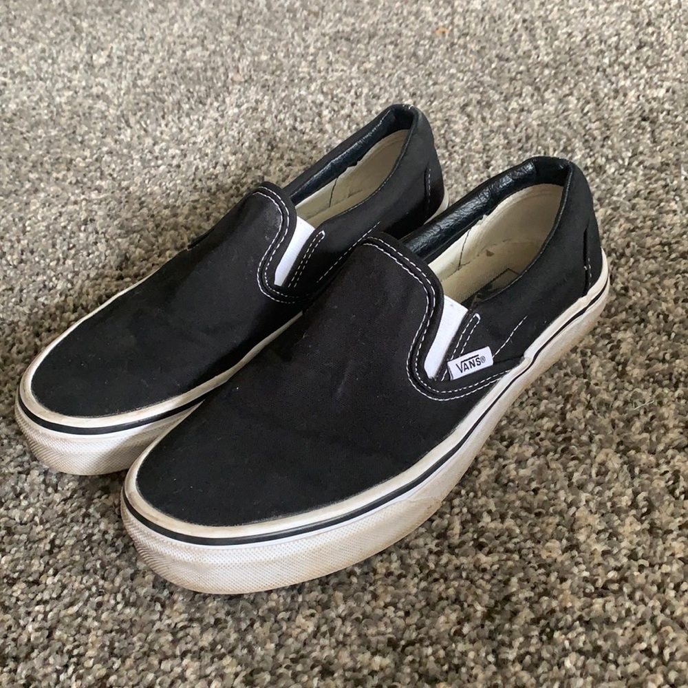 Black vans slip-on size 7